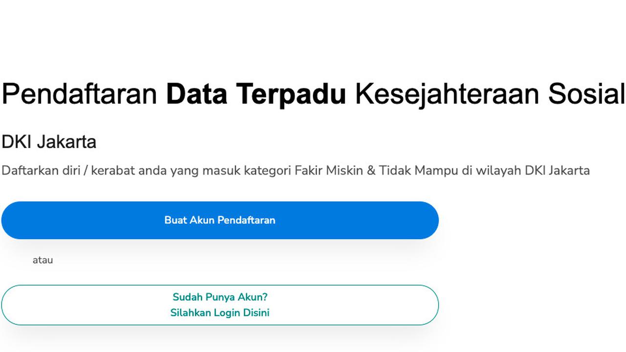 Cara mendaftar DTKS Jakarta 2022