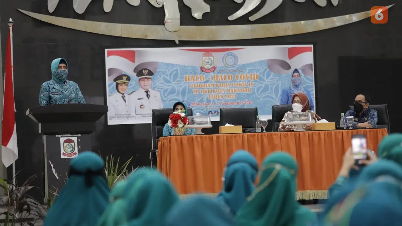 Halo-Halo Covid-19 TP PKK Kota Makassar (Liputan6.com/Fauzan)