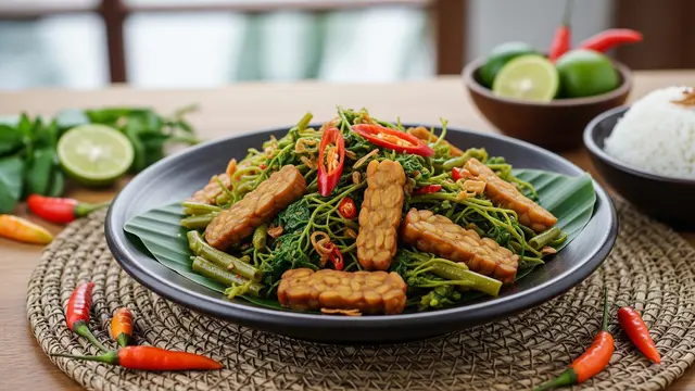Resep Oseng Genjer Pedas dengan Tempe/AI Generated