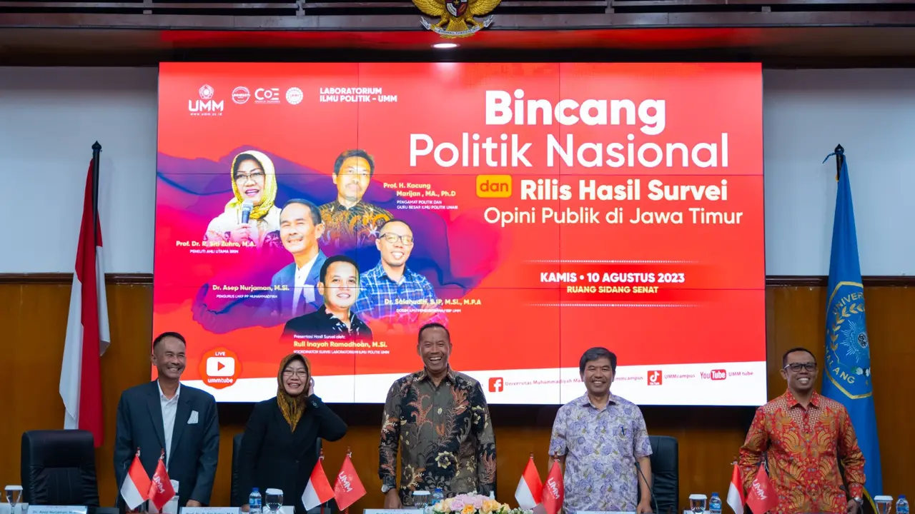 Peneliti BRIN Prof Siti Zuhro menghadiri Bincang Politik Nasional dan Rilis Survei Peta Opini Publik oleh Laboratorium Ilmu Politik Universitas Muhammadiyah Malang (UMM). (Istimewa)
