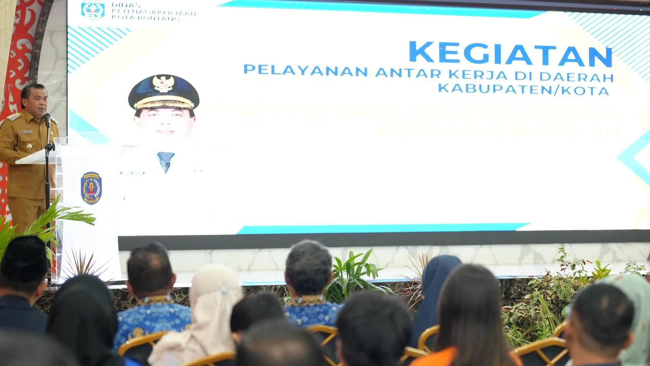 Wakil Wali Kota Bontang, Agus Haris saat Sosialisasi Pelayanan Antar Kerja