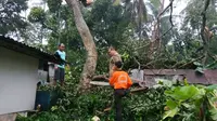 Angin kencang menerjang Banyumas, Jawa Tengah, Minggu sore, 11 November 2018. (Liputan6.com/Tagana Banyumas/Muhamad Ridlo)