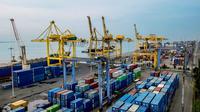 Lapangan Penumpukan di Terminal Peti Kemas (TPK) Belawan (Dok: Pelindo I)