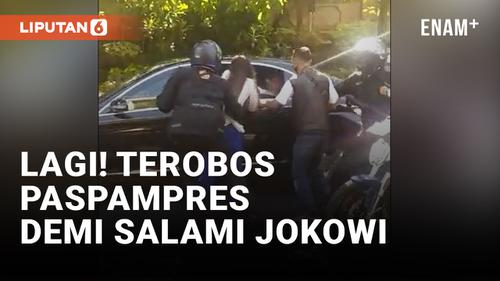 VIDEO: Wanita Terobos Paspampres di Bali Demi Bersalaman dengan Jokowi