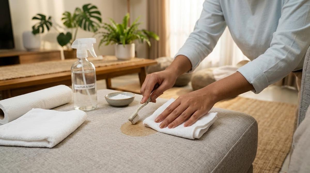 Cara Menghilangkan Noda Makanan di Sofa Kain