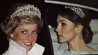 Putri Diana dan Kate Middleton saat keduanya mengenakan tiara Cambridge Lover's Knot. (Dok.&nbsp;_kate_middleton_royal/Instagram)