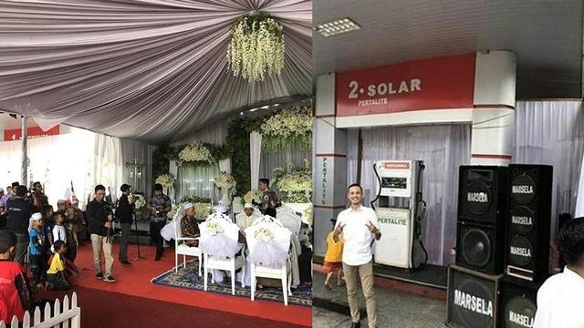 Viral, Pesta Pernikahan Unik Digelar di SPBU