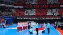 Indonesia hanya mampu mencetak empat gol dari enam penendang, sementara Iran tampil lebih efektif dengan memasukkan lima dari enam kesempatan. Tampak dalam foto, pendukung Timnas Futsal Indonesia saat memberikan dukungan kepada Garuda Asia saat melawan Iran pada final Piala Asia Futsal 2026 di Indonesia Arena, Kompleks Gelora Bung Karno, Senayan, Jakarta, Sabtu (7/2/2026). (Bola.com/Bagaskara Lazuardi)