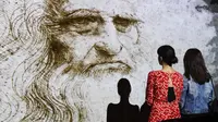 Hologram Leonardo da Vinci di Milan, Italia, September 2019. (AFP/Miguel Medina)