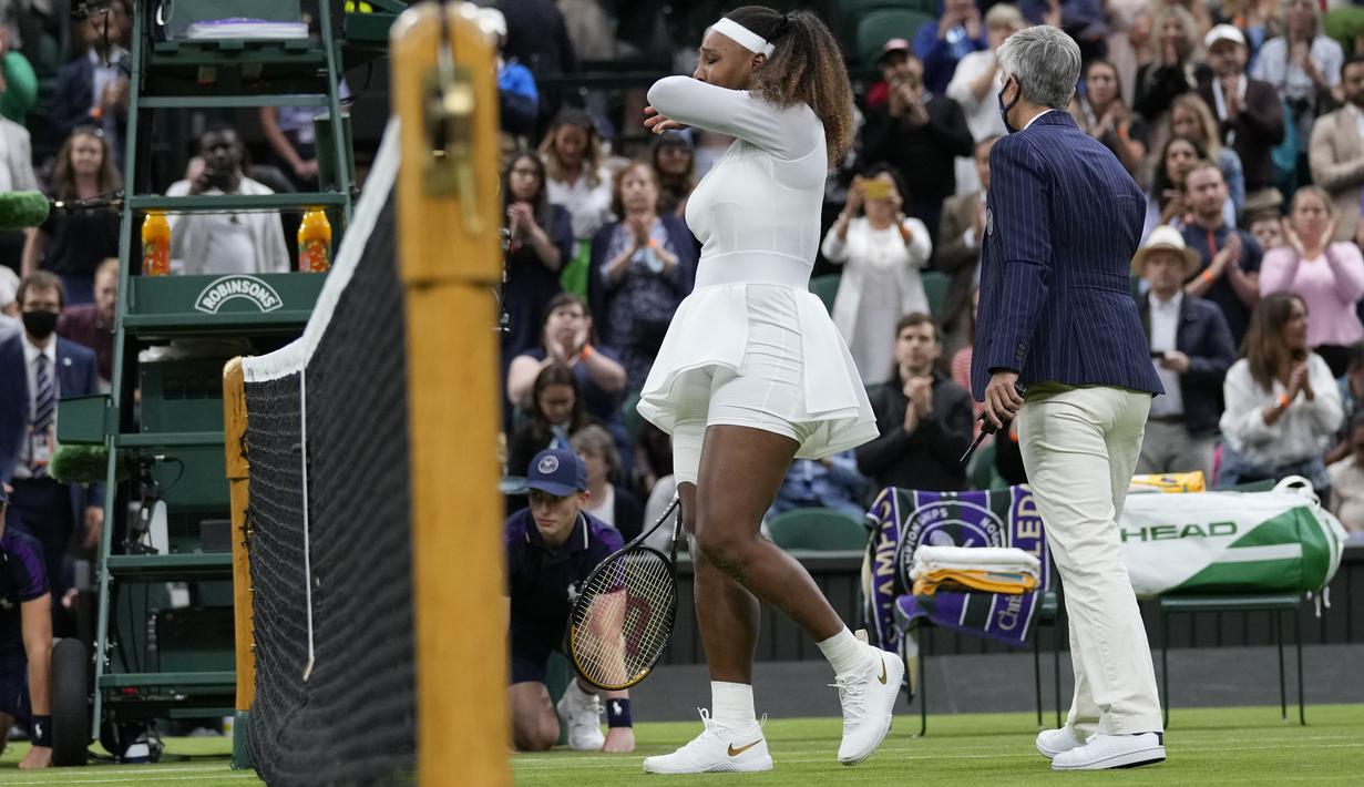 Serena telah menjadi finalis Wimbledon dalam empat penampilan terakhirnya, tetapi upayanya untuk menyamai rekor 24 gelar Grand Slam Margaret Court terhenti sejak gelar terakhir kali di Australian Open 2017. (AP/Kirsty Wigglesworth)