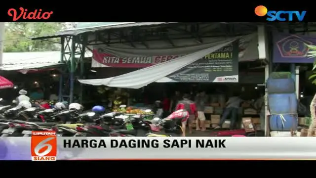 Daging sapi di pasar tradisional sepi pembeli akibat kenaikan harga.