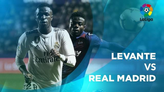 Berita video statstik Levante vs Real Madrid pada laga pekan ke-25 La Liga 2018-2019, Senin (25/2/2019).