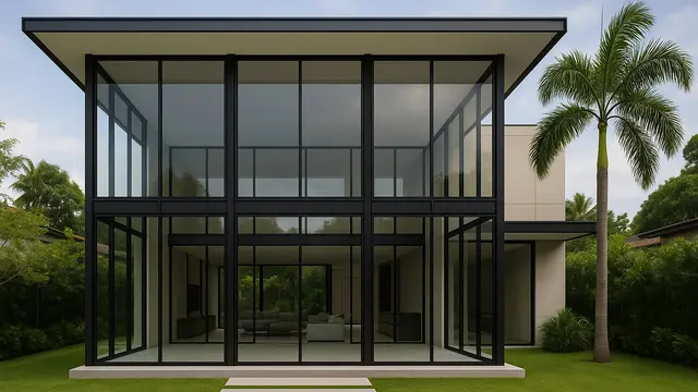 Desain Rumah Minimalis Mewah 2025 Dengan Fasad Full Glass/Ilustrasi gambar oleh AI