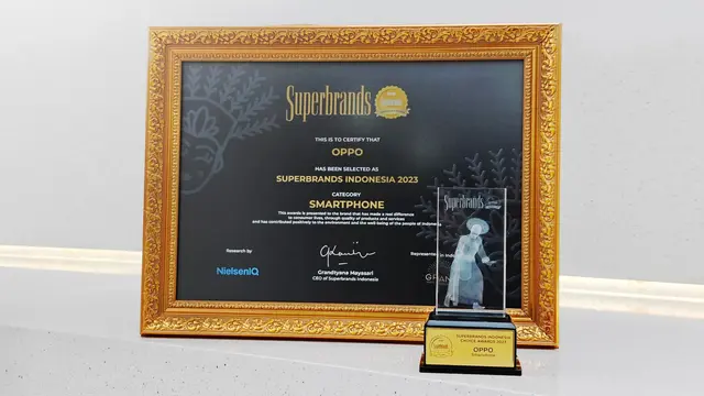 Oppo Indonesia menerima penghargaan Superbrands Indonesia untuk keempat kalinya pada tahun ini (Oppo Indonesia)
