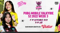 Link Live Streaming PUBG Mobile Valkyrie Battleground Season 2 Ladies 2022 di Vidio 17-19 September