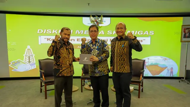 Deputi Eksplorasi, Pengembangan dan Manajemen Wilayah Kerja SKK Migas Benny Lubiantara dalam diskusi media yang diselenggarakan SKK Migas, Rabu (17/5/2023). SKK Migas menargetkan peningkatan investasi eksplorasi hingga USD 3 miliar.