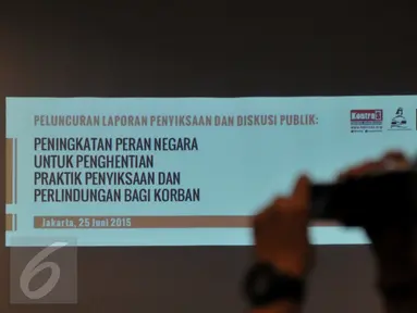 KontraS menggelar diskusi bertajuk ‘Peningkatan Peran Negara untuk Penghentian Praktik Penyiksaan Bagi Korban’ di Jakarta, Kamis (25/6/2015). (Liputan6.com/Johan Tallo)