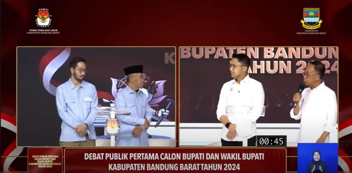 Bersaing di Pilbup Bandung Barat, 7 Potret Jeje Govinda, Hengky Kurniawan sampai Gilang Dirga di Momen Debat