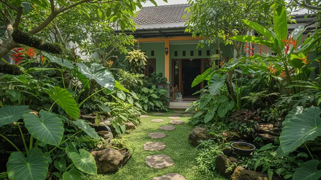 Inspirasi Kebun Rumah Sambut Tahun Baru 2026 yang Lebih Hijau Model Tropis Sejuk