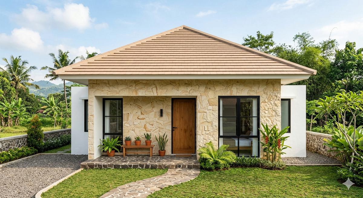 Material rumah yang diam-diam membuat rumah lebih adem yakni batu alam