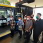 Menteri Perhubungan (Menhub) Budi Karya Sumadi meresmikan uji coba kendaraan listrik otonom pertama di Indonesia, di Qbig BSD, Tangerang, Jumat (20/5/2022).