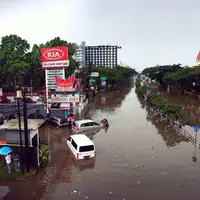 Banjir Bandung di sekitar Pasteur. (istimewa)