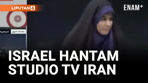 VIDEO: Serangan Israel Hantam Studio TV Iran saat Siaran Langsung, Presenter Kabur Diselimuti Debu
