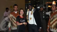 Kedatangan bintang Manchester United Dwight Yorke itu dalam rangka menjalani program Ayo Indonesia Bisa (Liputan6.com/Helmi Fithriansyah)