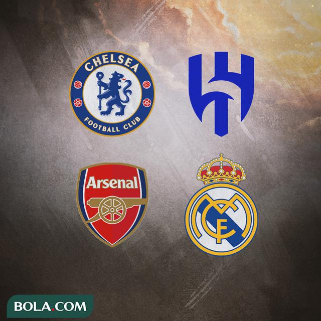 Ilustrasi - Chelsea, Al-Hilal, Arsenal, Real Madrid