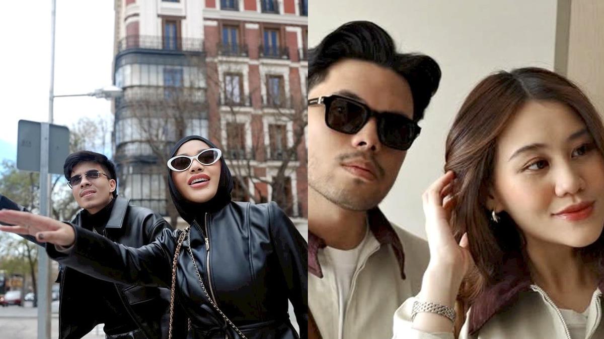 6 Potret Adu Gaya Pasutri Atta-Aurel Hermansyah dan Thariq-Aaliyah Massaid Liburan di Spanyol