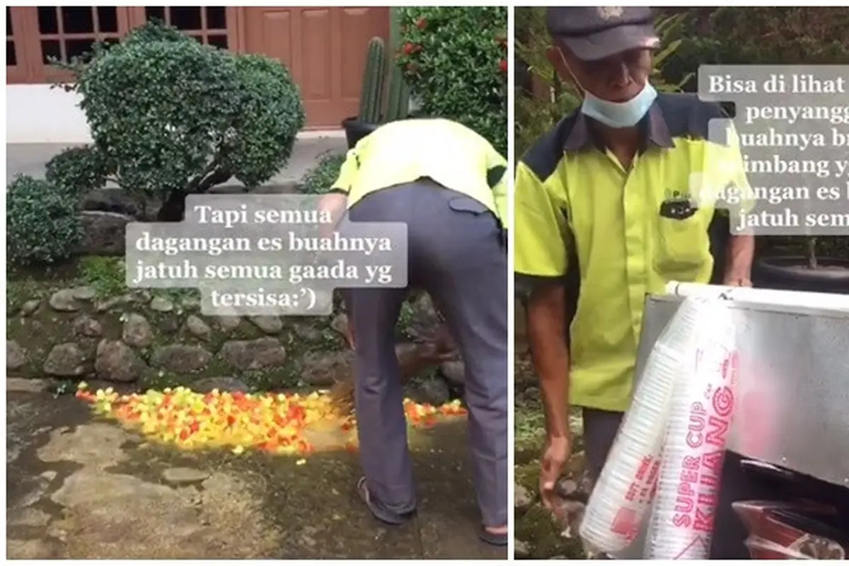 Dagangannya Jatuh Tak Tersisa, Kisah Penjual Es Buah Ini Bikin Haru