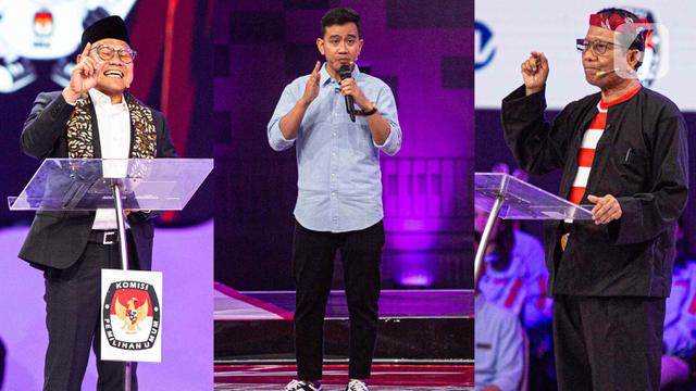 Ekspresi Para Calon Wakil Presiden pada Debat Pemilu 2024