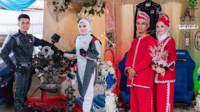 Sepasang pengantin asal Malaysia viral dengan konsep pernikahan tak biasa