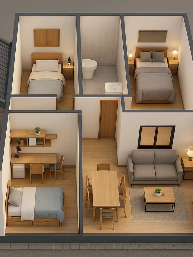 7 Desain Rumah Ukuran 7x12 Minimalis dengan 3 Kamar Tidur, Tetap Lega dan Nyaman untuk Dihuni