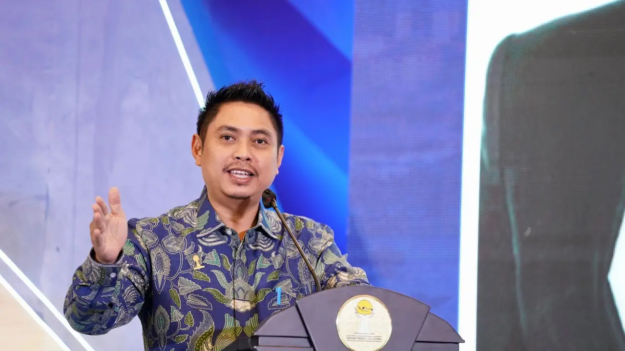 Ketua Umum Badan Pengurus Pusat (BPP) HIPMI Mardani H. Maming dalam acara Indonesia Economic Outlook 2022, di Financial Hall CIMB Niaga, Jakarta, Rabu (26/1/2022). (Dok HIPMI)