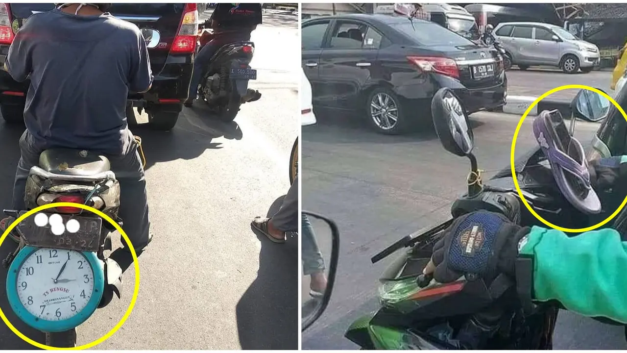 Benda nyeleneh di sepeda motor. (Brilio)