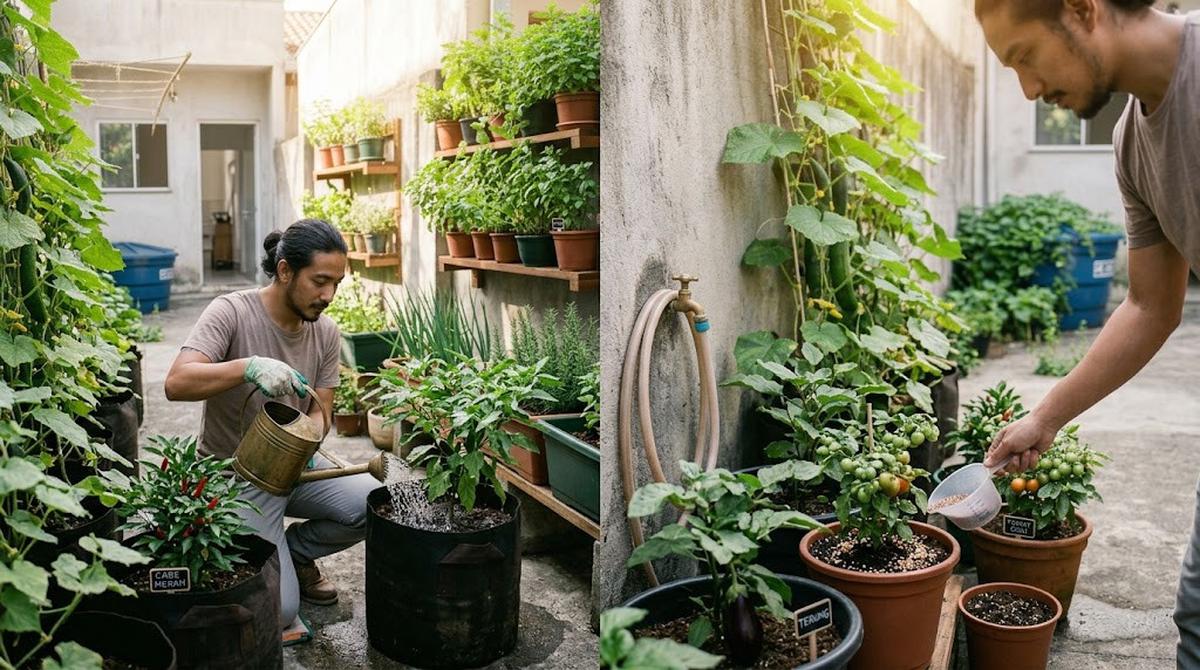 Cara Membuat Halaman Sempit Jadi Kebun Produktif Estetik