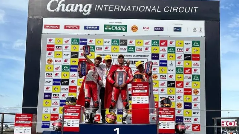﻿Pembalap Astra Honda Racing Team (AHRT) di Chang International Circuit, Buriram, Sabtu (19/11/2022)