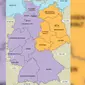 Pada masa Perang Dingin, negara Jerman terbagi menjadi Jerman Barat dan Jerman Timur. (Sumber maps-of-germany.co.uk)