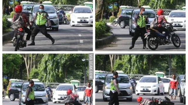 6 Aksi Polisi Tilang Pengendara yang Melanggar Ini Bikin Senyum