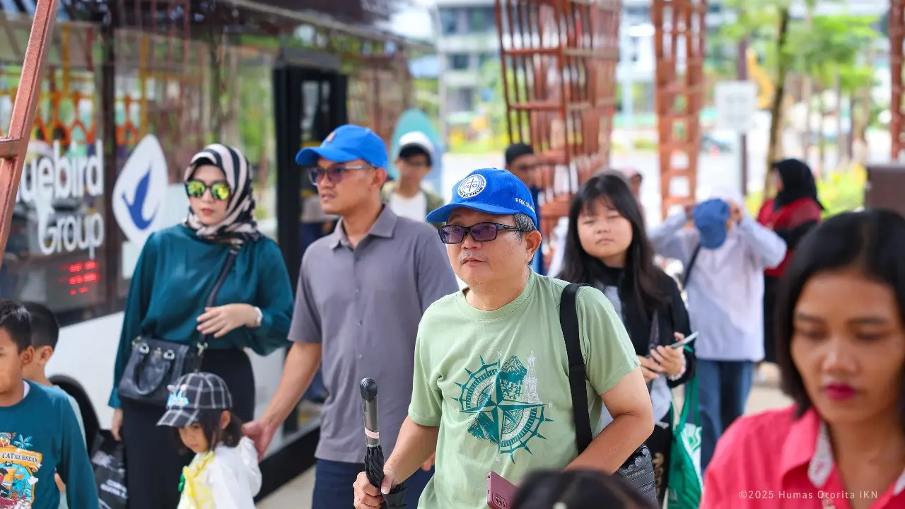 Pengunjung yang memanfaatkan liburan ke IKN terus melonjak hingga H+4 lebaran Idul Fitri 2025. (Humas Otoritas IKN)