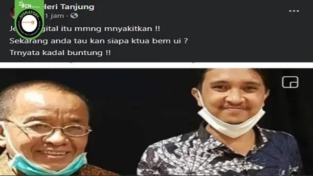 Gambar Tangkapan Layar Foto yang Diklaim Ketua BEM UI (Sumber: Facebook).