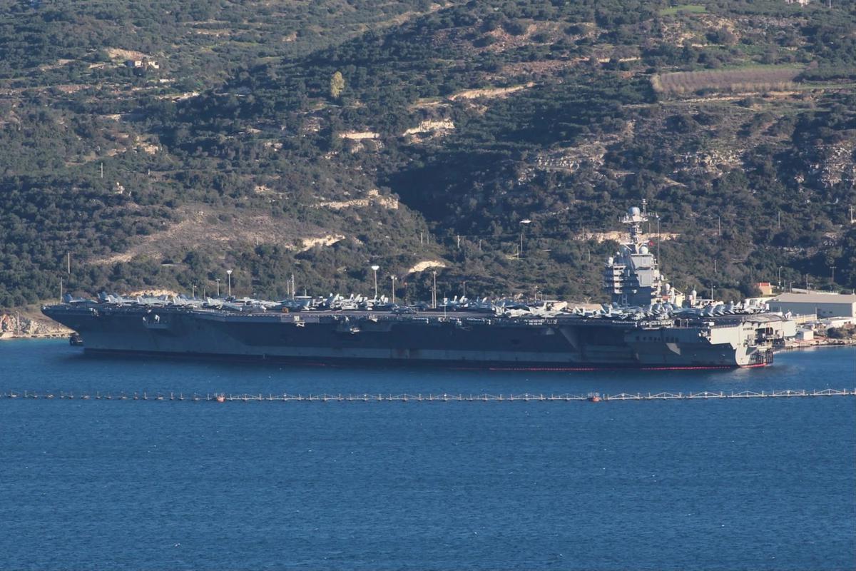 FOTO: Ketegangan Iran AS Memuncak, USS Gerald R Ford Merapat di Kreta Menuju Timur Tengah