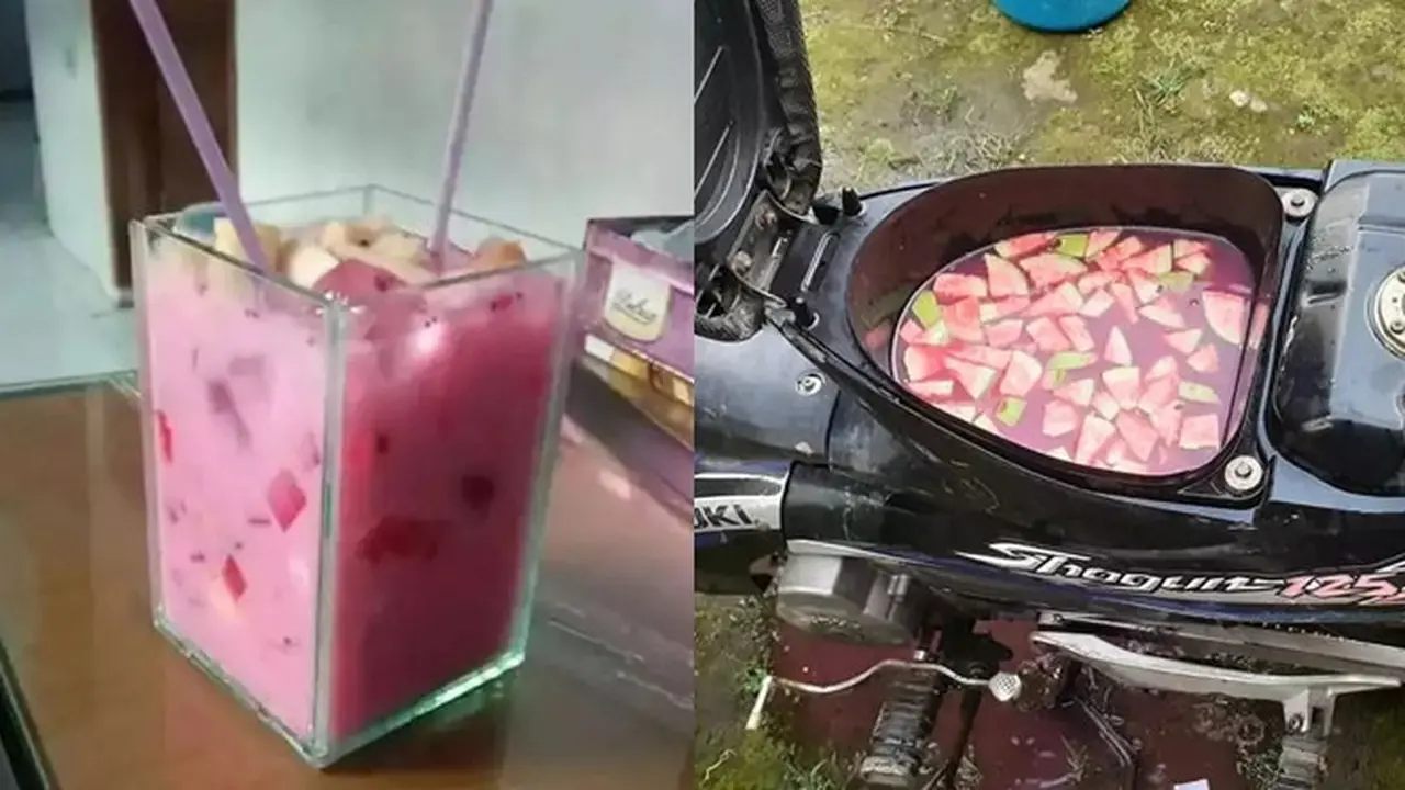 6 Wadah Tempat Minum Es Buah Ini Absurd, Bikin Tepuk Jidat