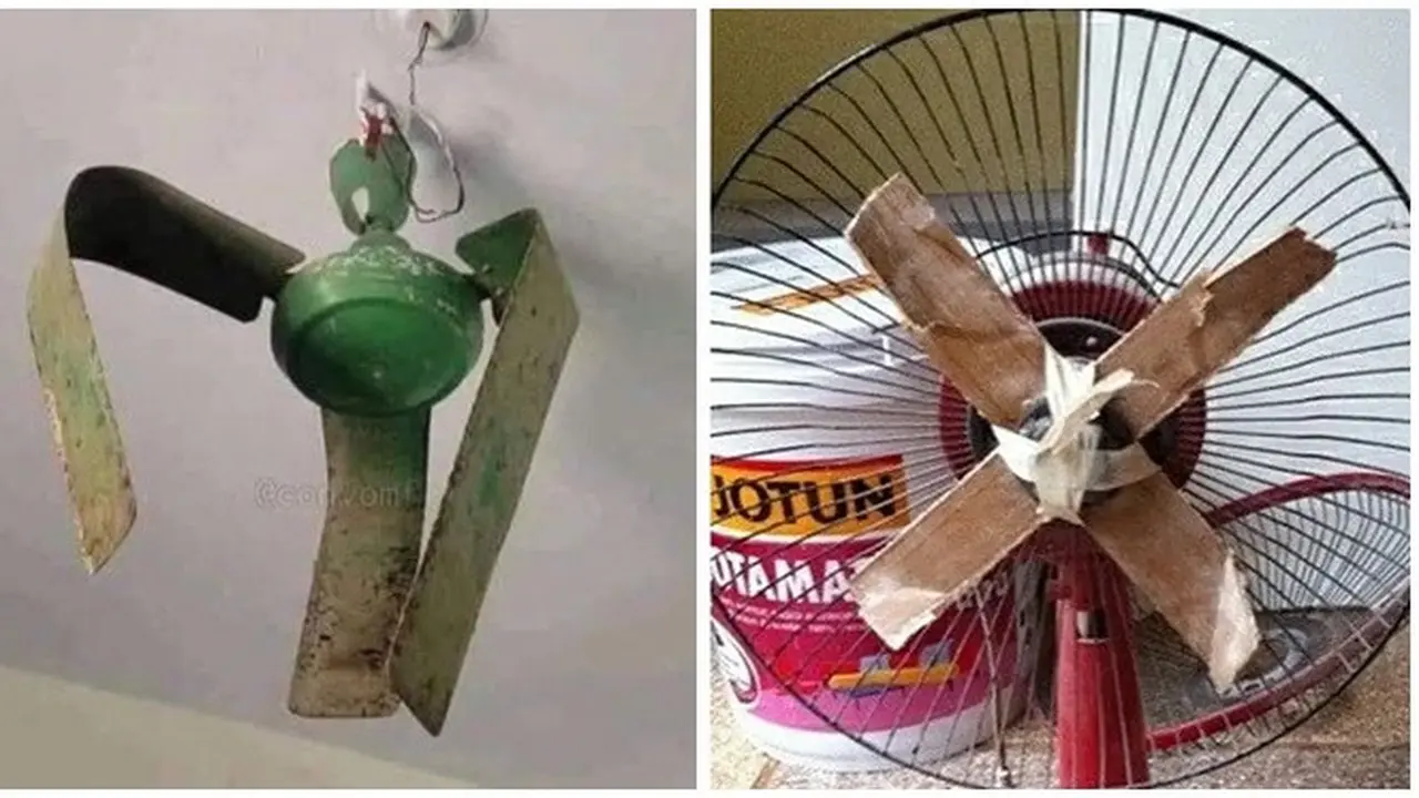 6 Potret Baling-Baling Kipas Angin Nyeleneh Bikin Ngakak, Sudah Lelah Berputar