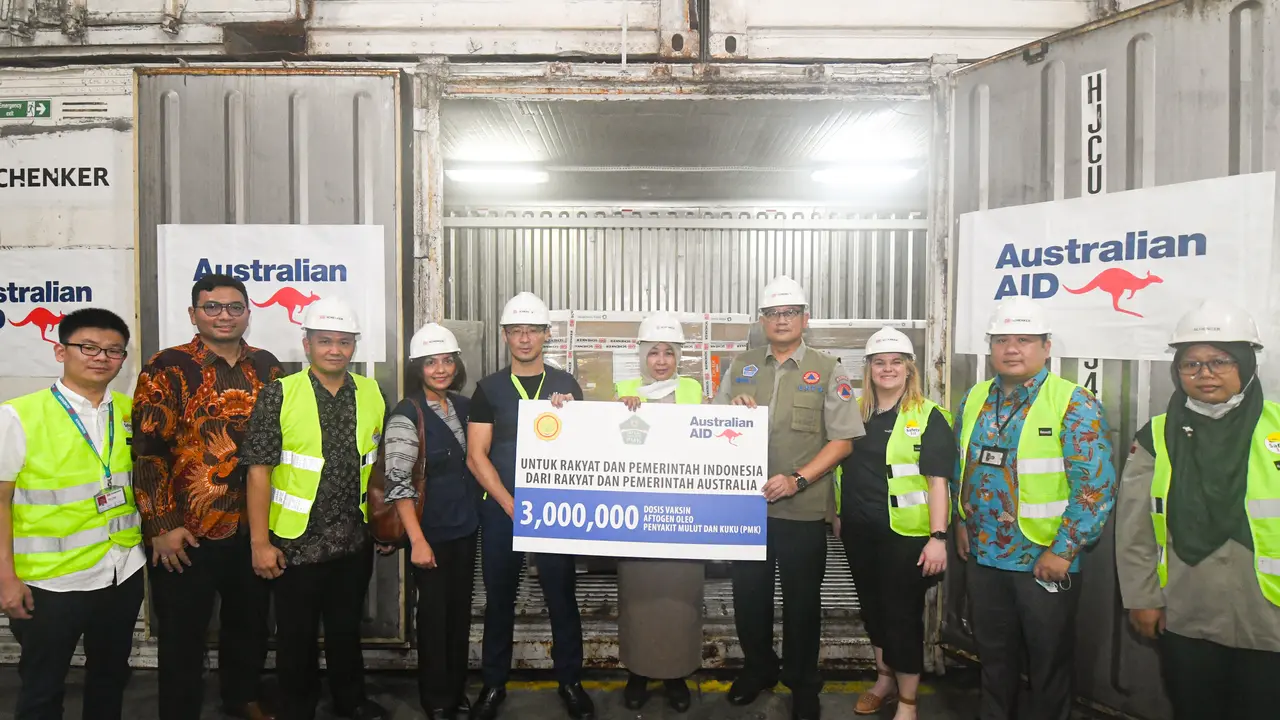 Pengiriman vaksin PMK tahap 2 dari Australia tiba di Indonesia Selasa (1/11/2022). (Dok Kedubes Australia di Jakarta)