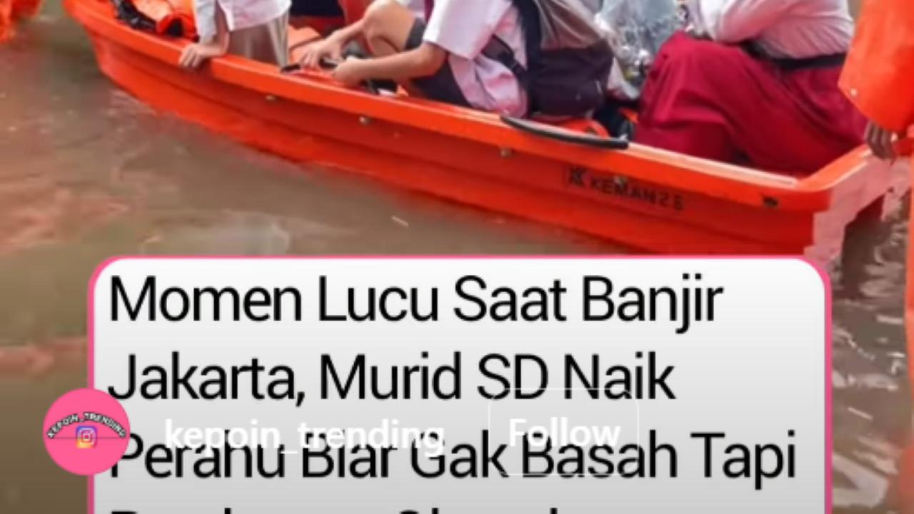 Niat Pulang Kering, Bocah SD Srengseng Malah Oleng Naik Perahu Karet Gegara Ombak Mobil