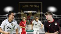Lini tengah dan depan Timnas Indonesia: Thom Haye, Joey Pelupessy, Ole Romeny, Miliano Jonathans. (Bola.com/Wiwig Prayugi)