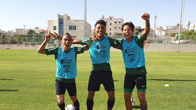 Riko Simanjuntak, Zulfiandi, dan Irfan Bachdim dalam balutan seragam Timnas Indonesia.
