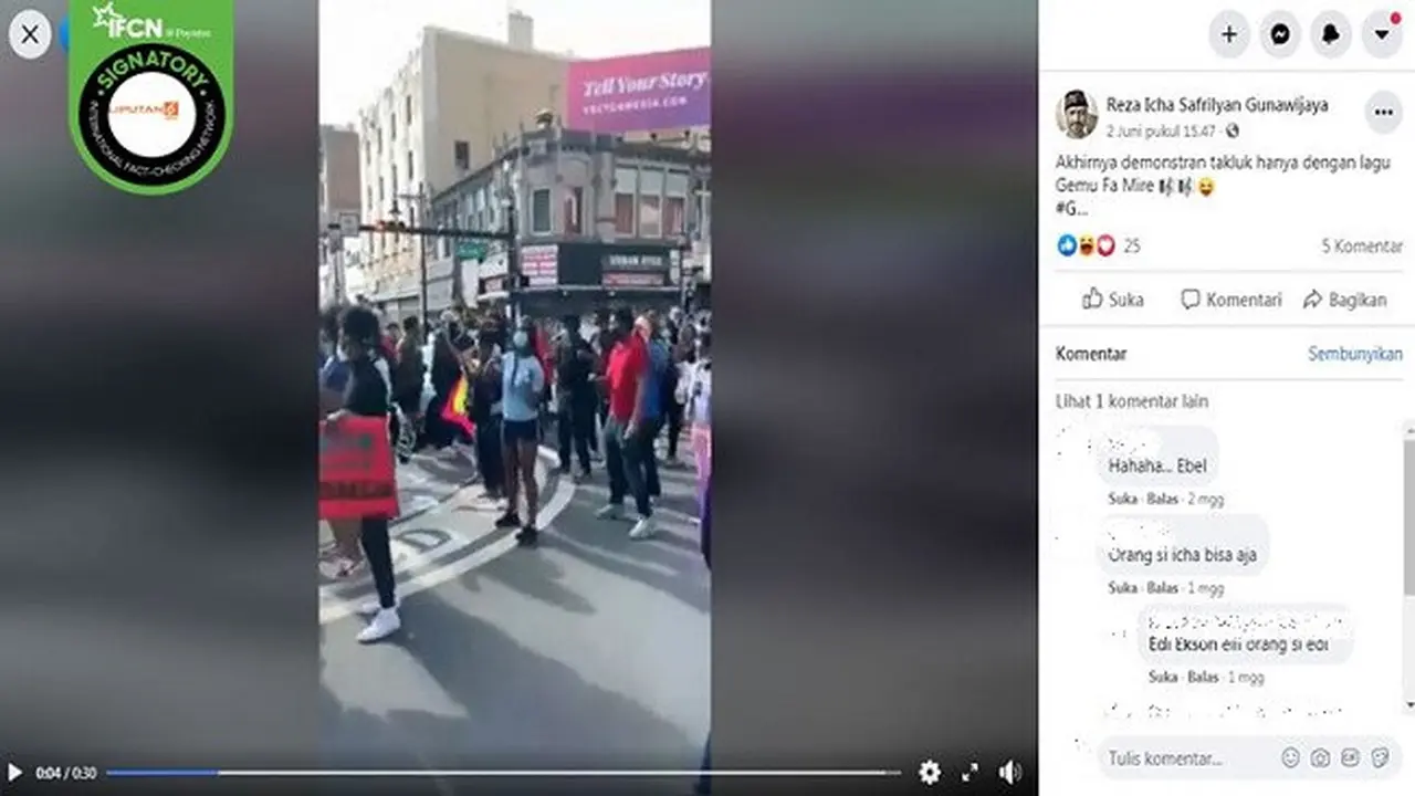 Gambar Tangkapan Layar Video Unjuk Rasa Warga di Amerika Serikat